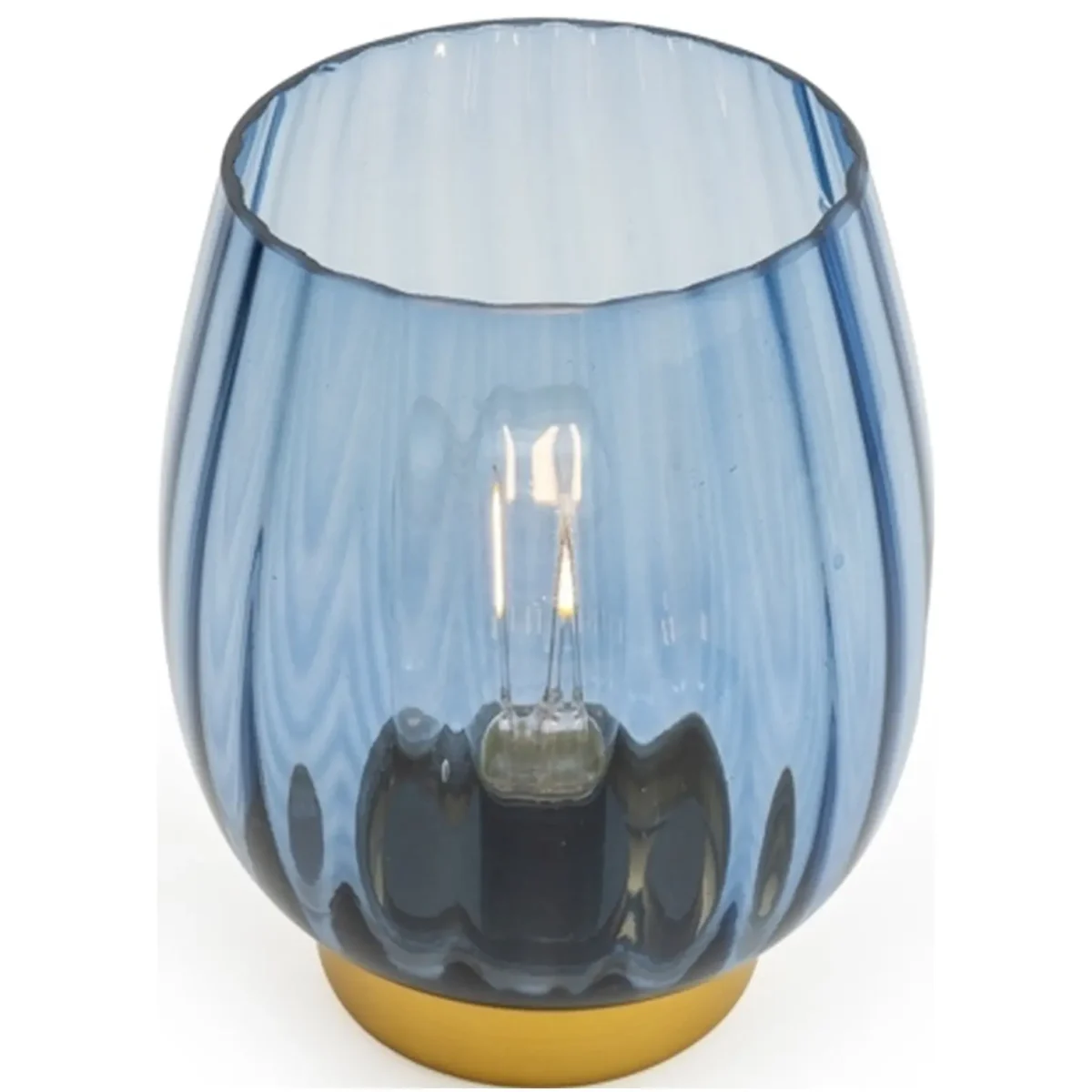 Candlelight Footed Glass LED Light 18.5cm Battery Operated - Image 2