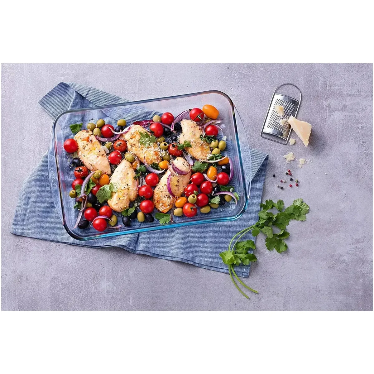 Pyrex Essentials Rectangular Roaster Set 2 Piece - Image 2