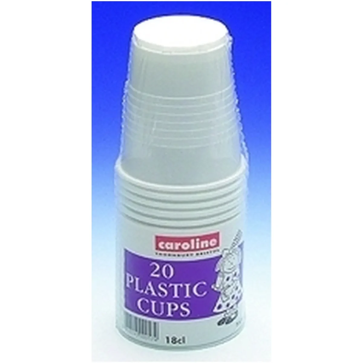 Caroline White Plastic Cups 7oz Pk of 20 - Image 1