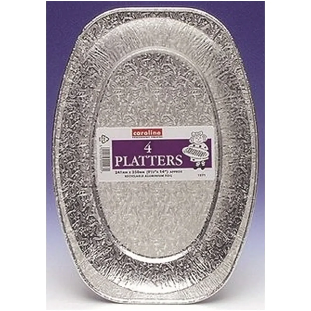 Caroline Silver Foil Platter 241x350mm Pk of 4 - Image 1