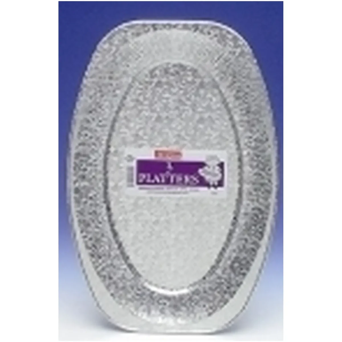 Caroline Silver Foil Platter 430x286mm Pk of 3 - Image 1