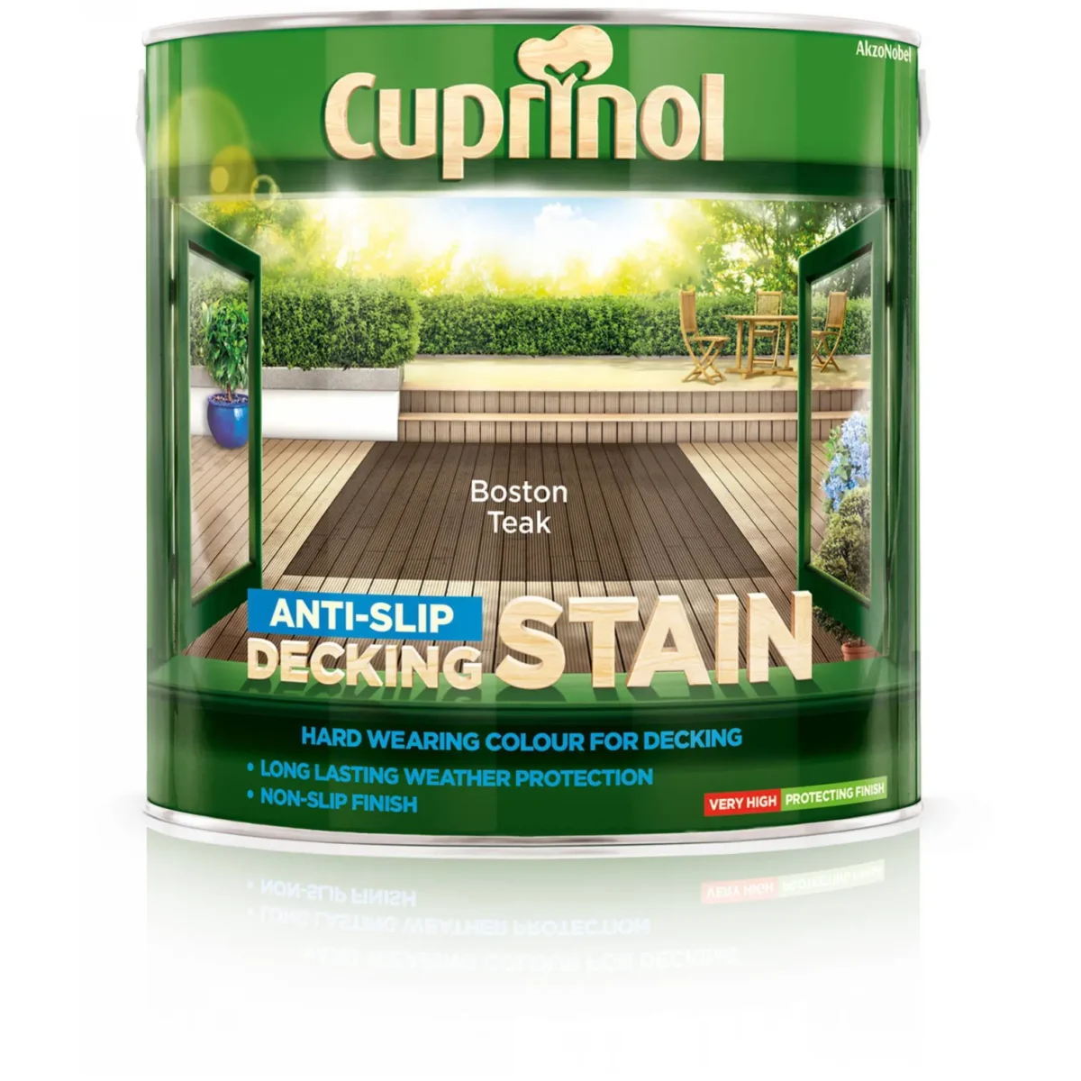 Cuprinol Anti-Slip Decking Stain Boston Teak 2.5ltr - Image 1