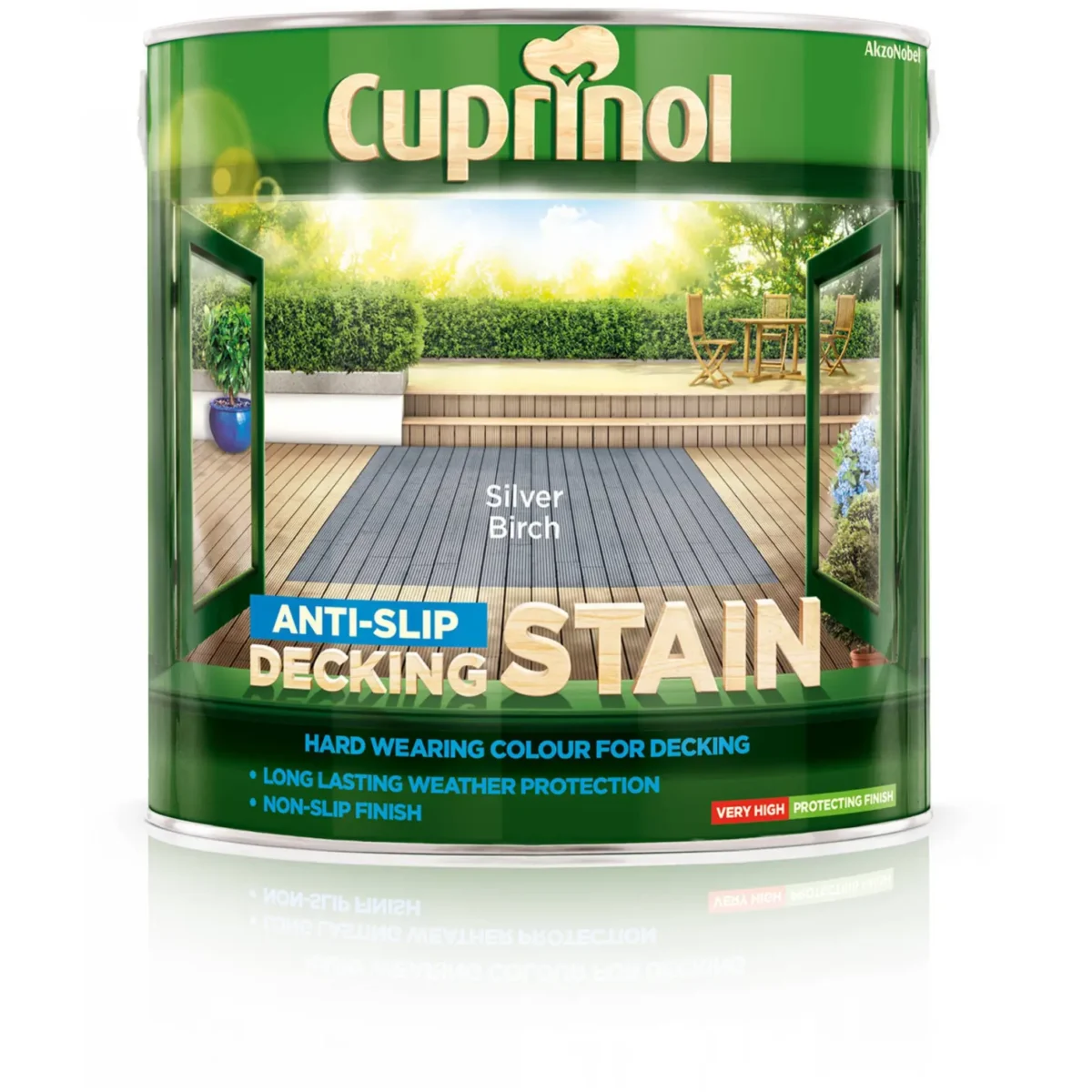 Cuprinol Anti-Slip Decking Stain Silver Birch 2.5Ltr - Image 1