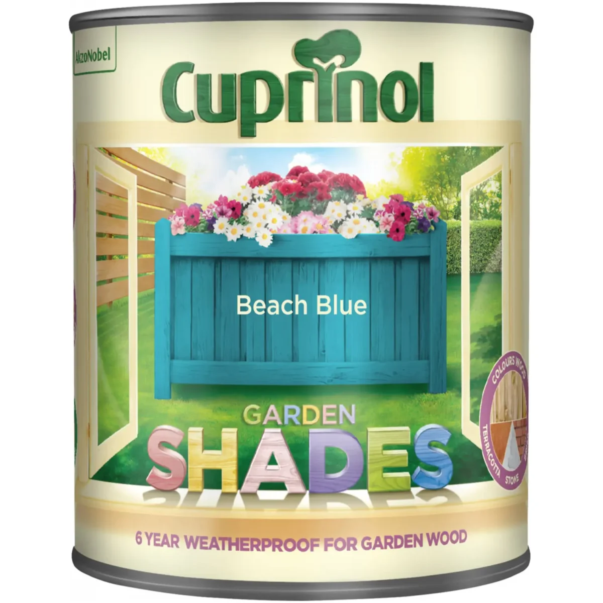 Cuprinol Garden Shades Beach Blue 1Ltr - Image 1