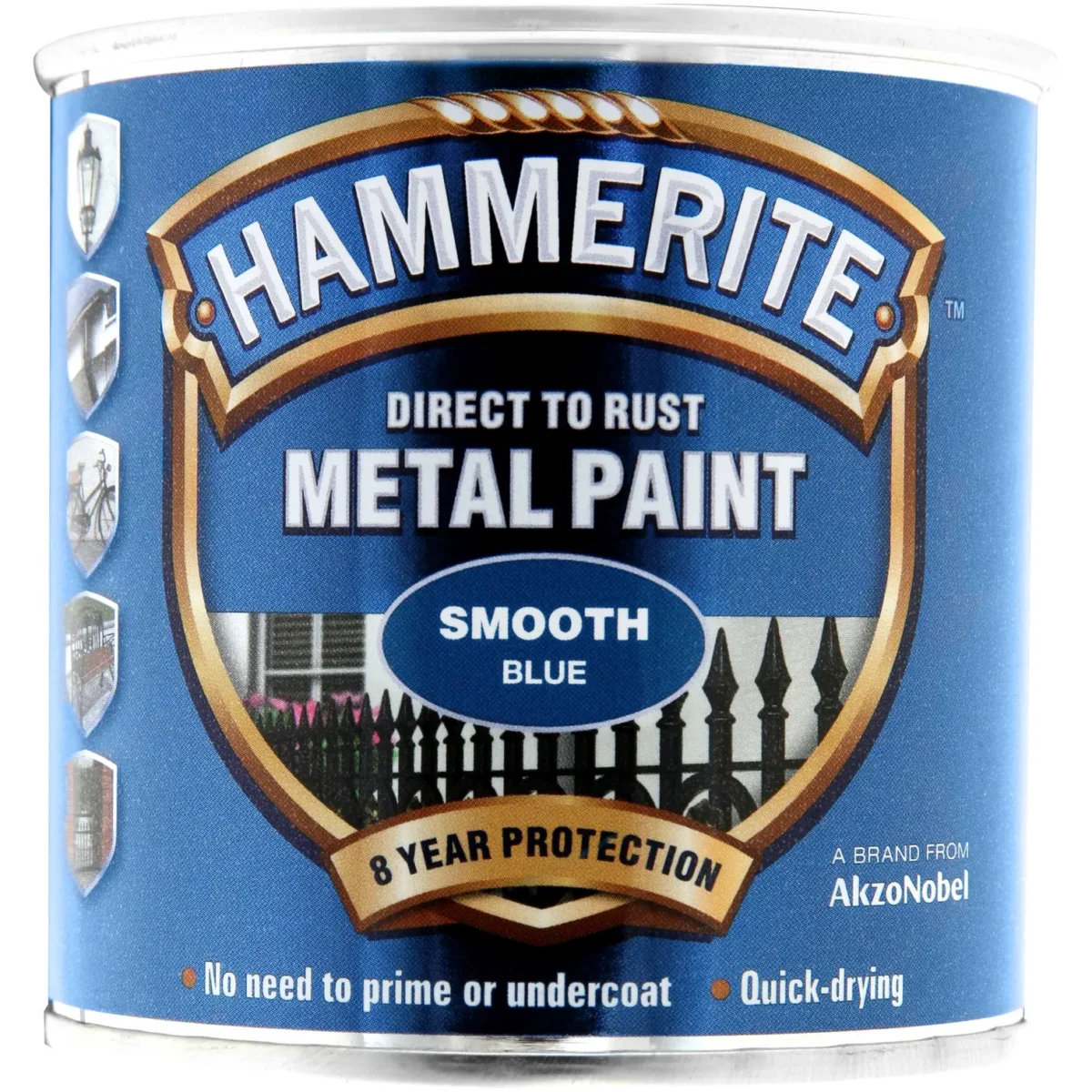 Hammerite Direct To Rust Metal Paint Smooth Blue 250ml - Image 1