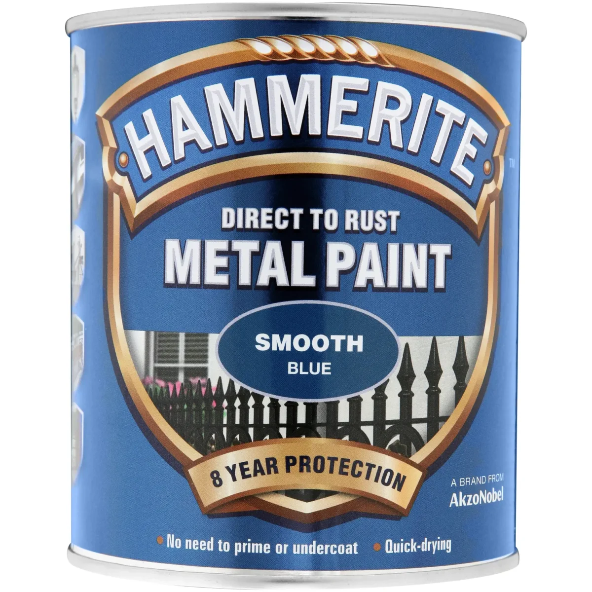 Hammerite Direct To Rust Metal Paint Smooth Blue 750ml - Image 1