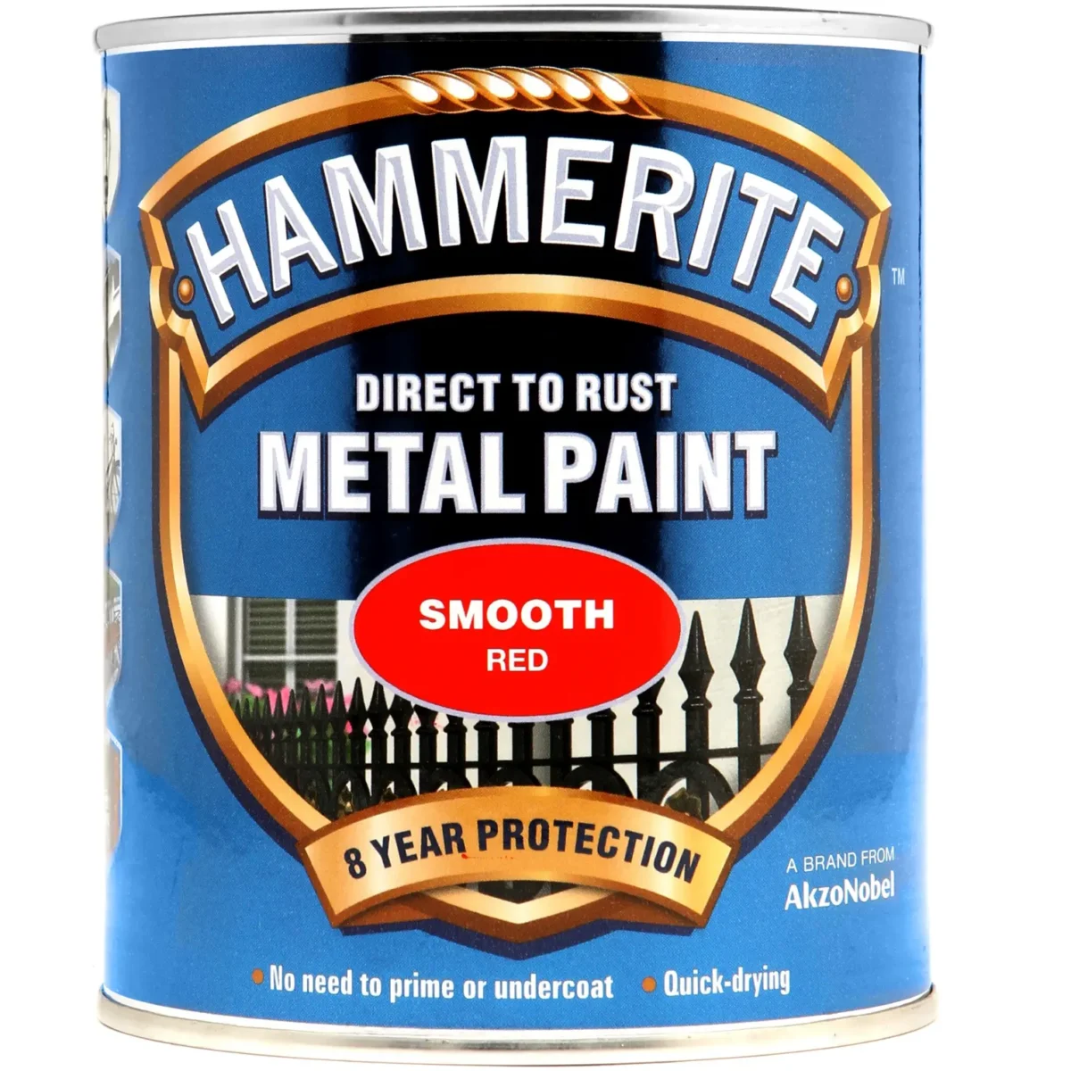 Hammerite Direct To Rust Metal Paint Smooth Red 750ml - Image 1