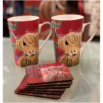 McMoo Tartan Paint Large Mug - Image 3