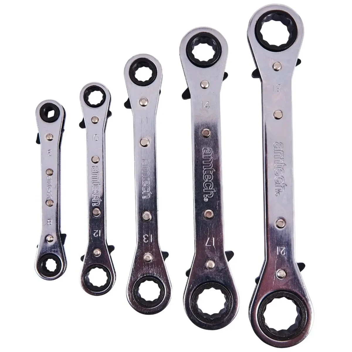 Amtech 5pc Ring Ratchet Spanner Set - Image 1
