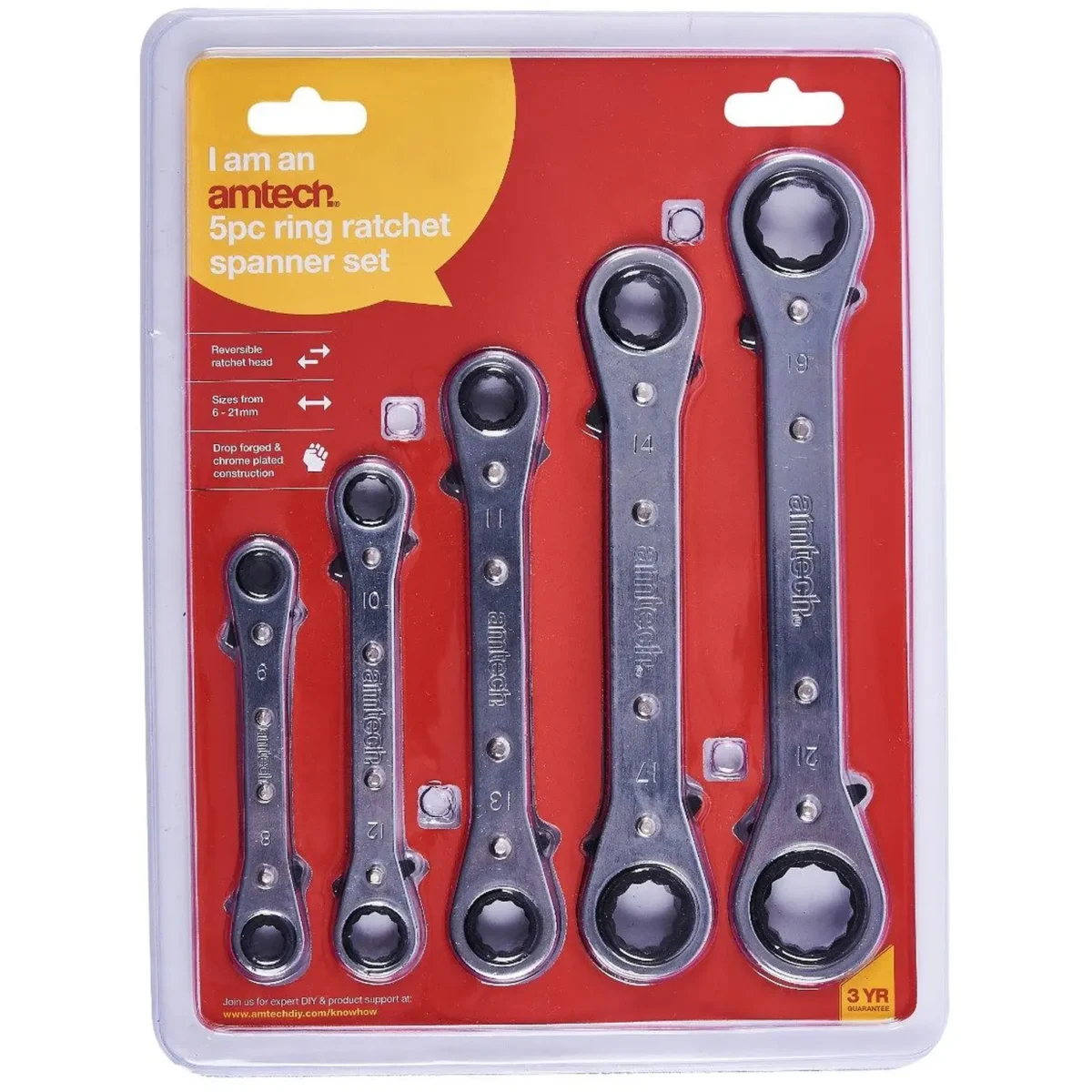 Amtech 5pc Ring Ratchet Spanner Set - Image 3