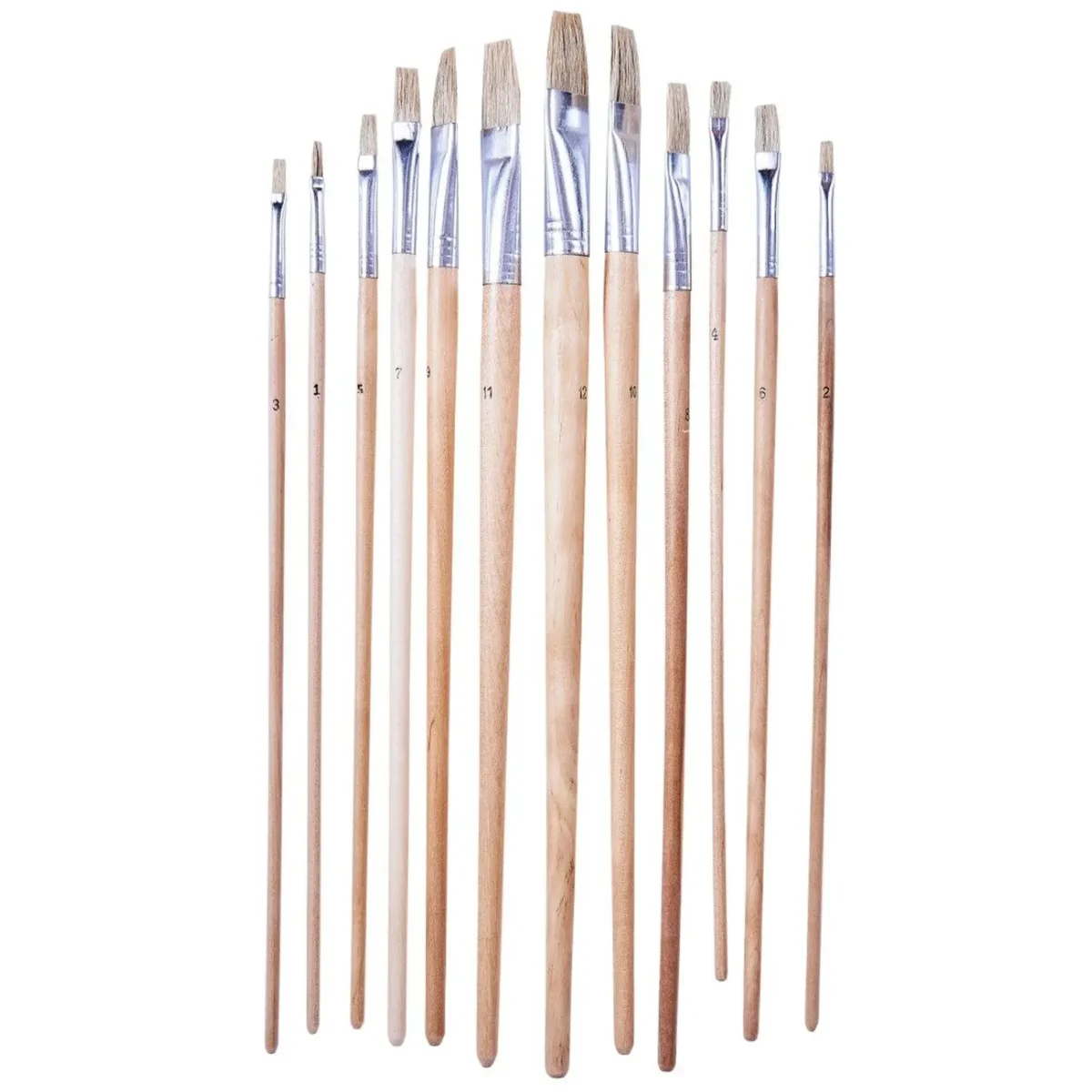 Amtech Flat Fitch Brushes Pack of 12 - Image 1
