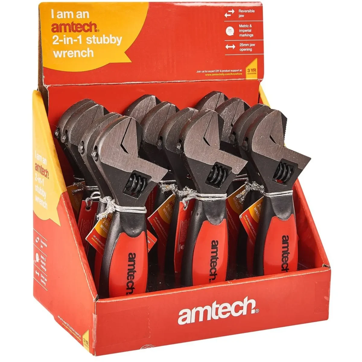 Amtech 2 in 1 Stubby Adjustable Wrench - Image 4