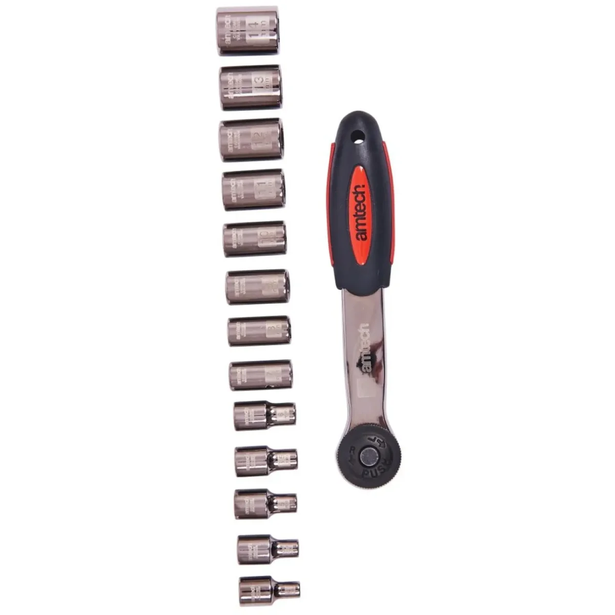 Amtech 14 Piece Socket Set with Ratchet - Image 1