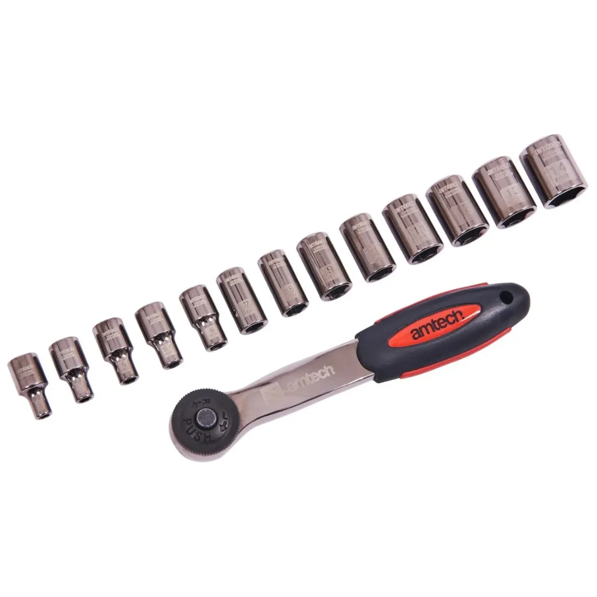 Amtech 14 Piece Socket Set with Ratchet - Image 2