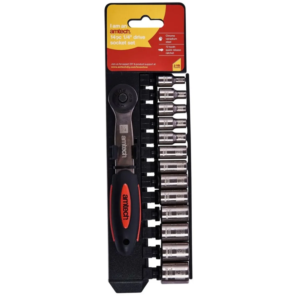 Amtech 14 Piece Socket Set with Ratchet - Image 3