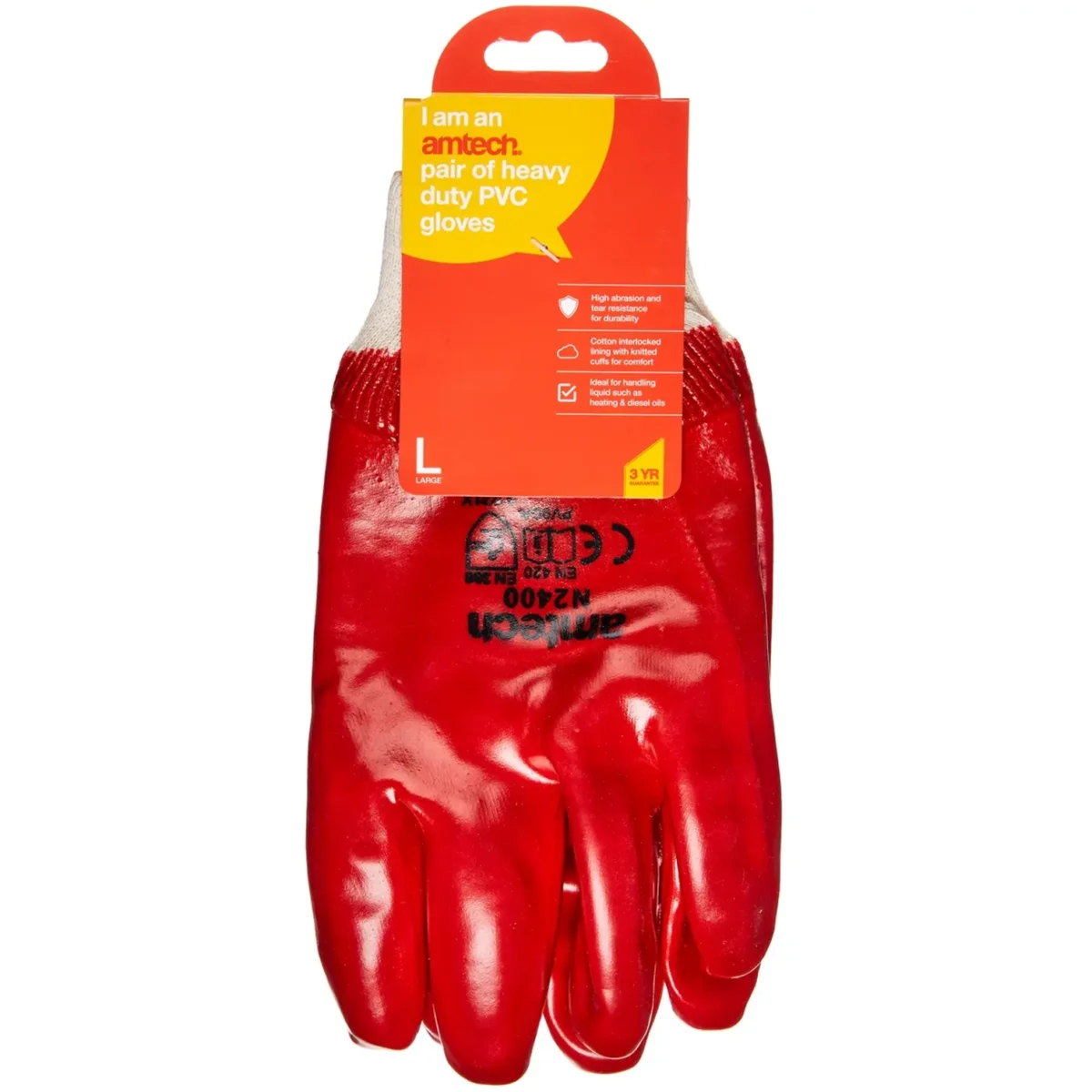 Amtech Knitted Wrist Gloves Large - Image 3