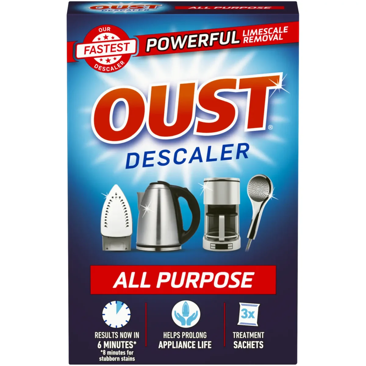 Oust All Purpose Descaler 3 Treatment Sachets - Image 1