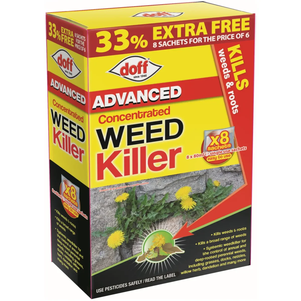 Doff Advanced Weedkiller 8 Sachet 33% FOC