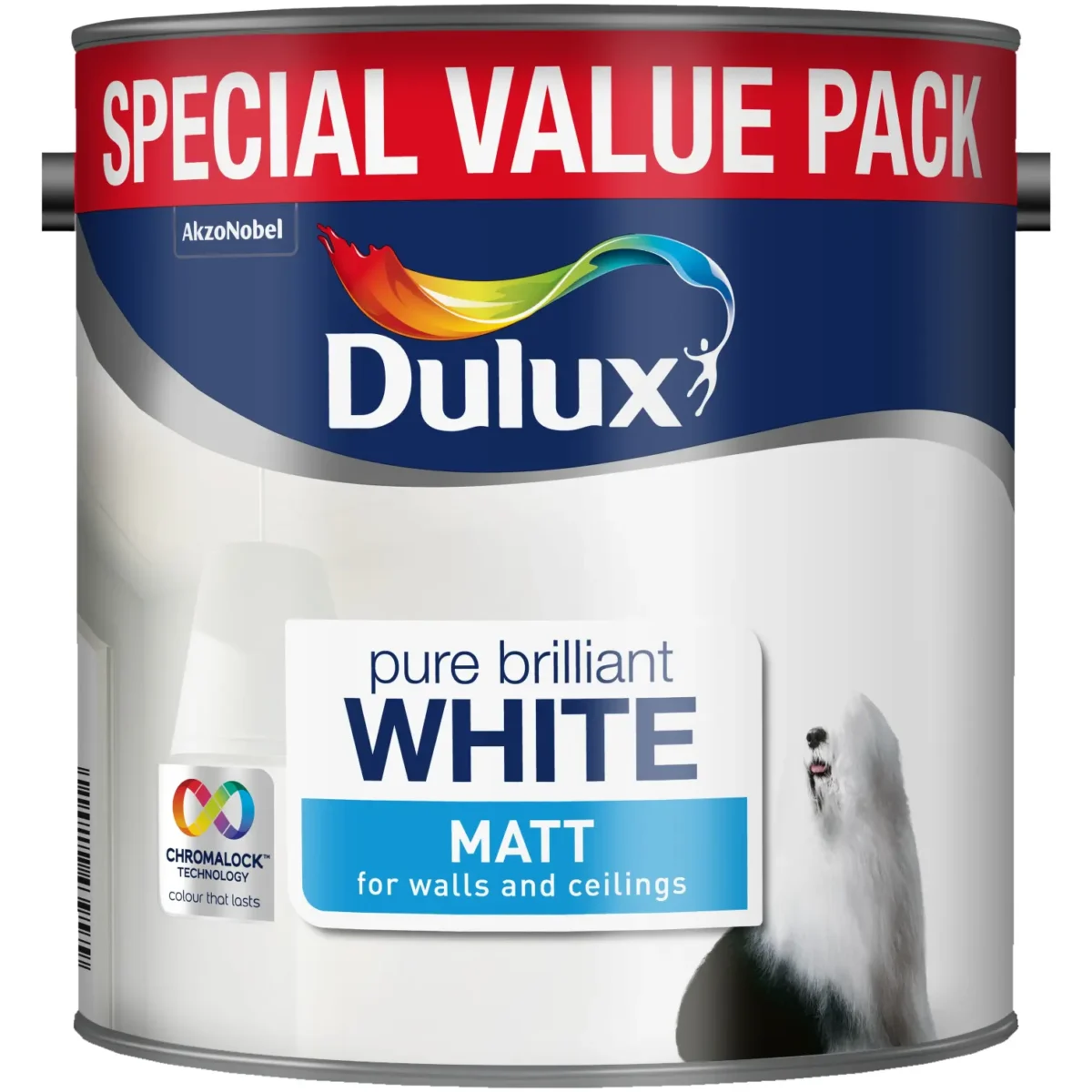Dulux Matt Pure Brilliant White 3L - Image 1