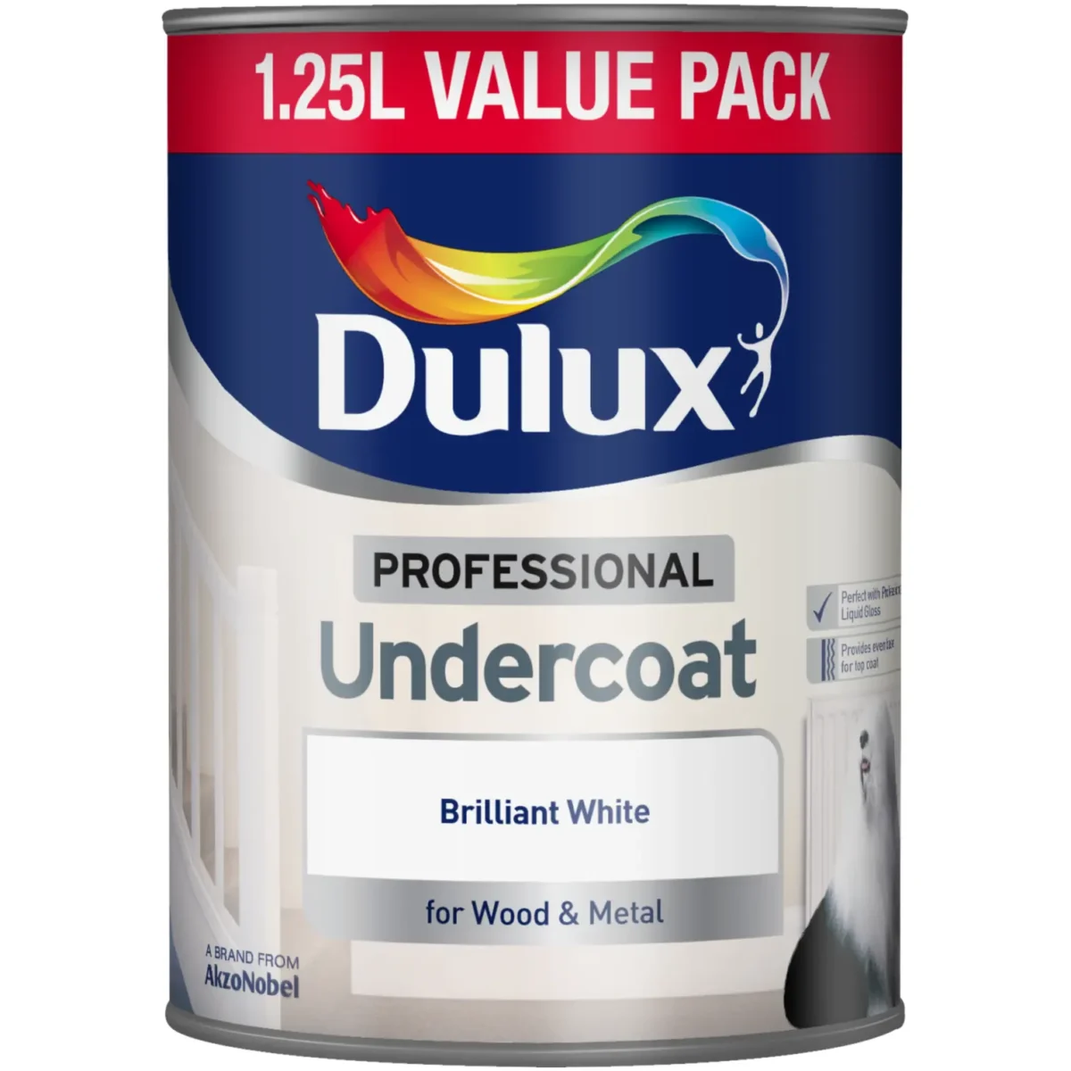 Dulux Undercoat Pure Brilliant White 1.25L - Image 1