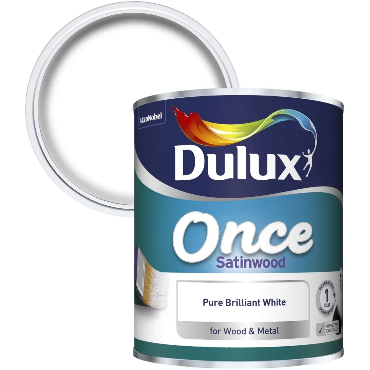 Dulux Satinwood Pure Brilliant White 750ml - Image 2