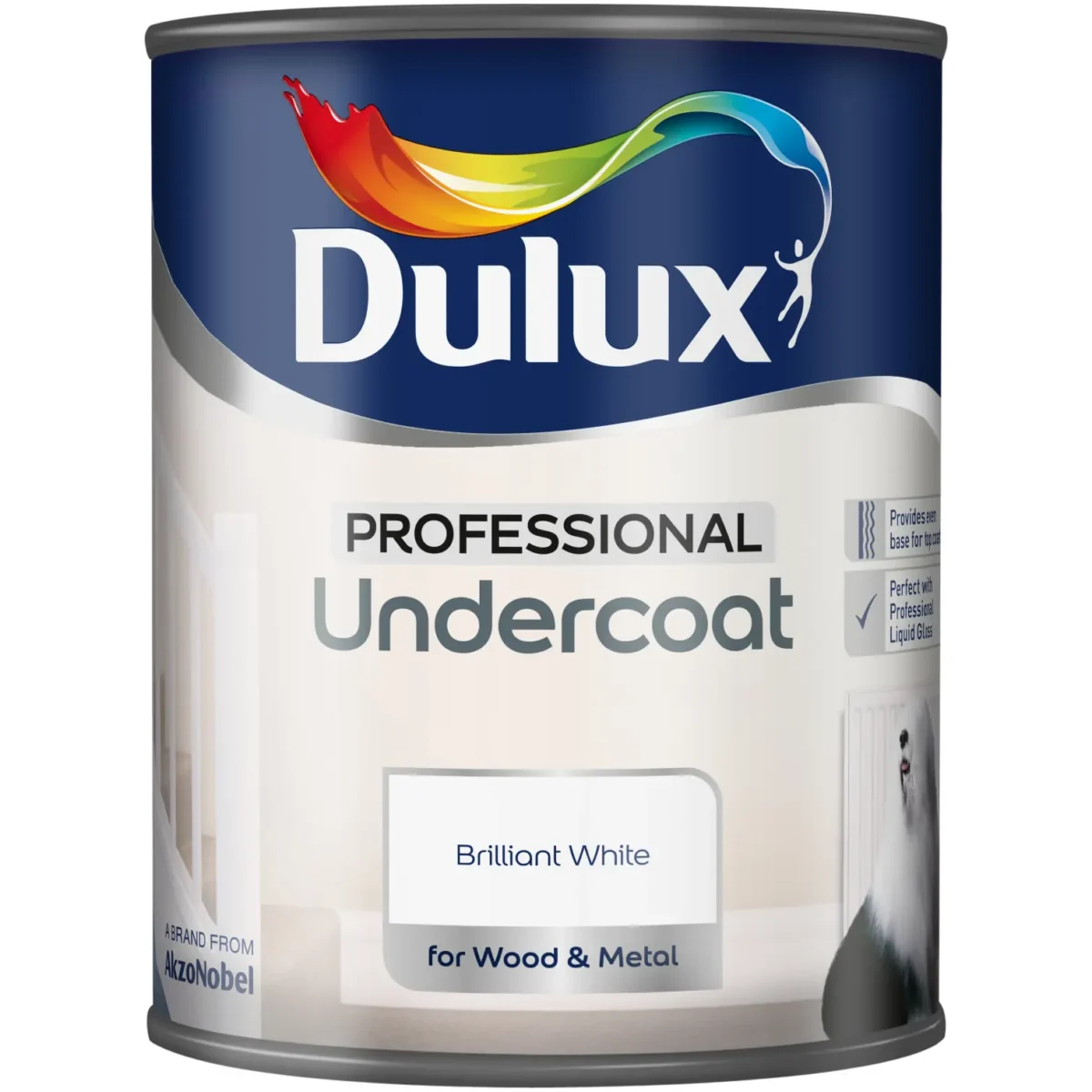 Dulux Undercoat Pure Brilliant White 750ml - Image 1