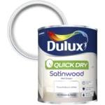 Dulux Water Based Satin White 750ml - Image 2