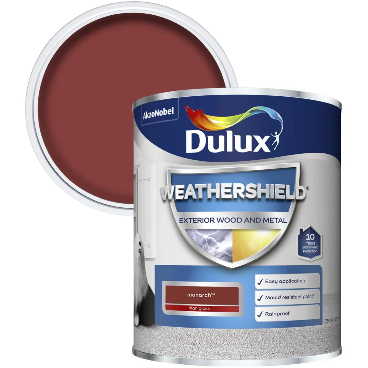 Dulux Weathershield Exterior Gloss Monarch 750ml - Image 2