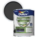 Dulux Weathershield Multi Surface Paint Black 750ml - Image 2