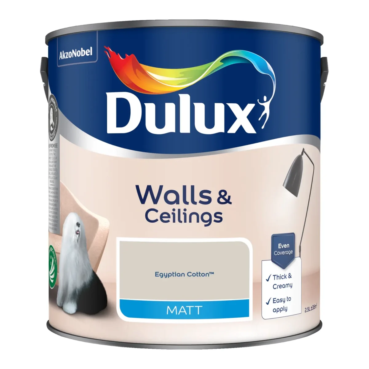 Dulux Matt Egyptian Cotton 2.5L - Image 1