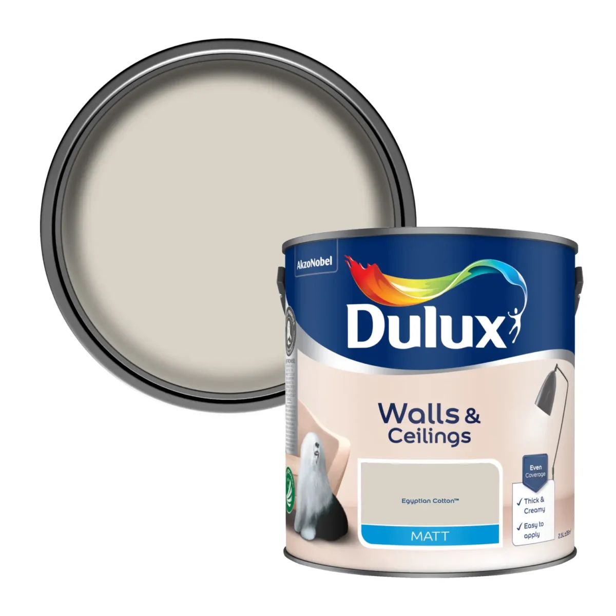 Dulux Matt Egyptian Cotton 2.5L - Image 2