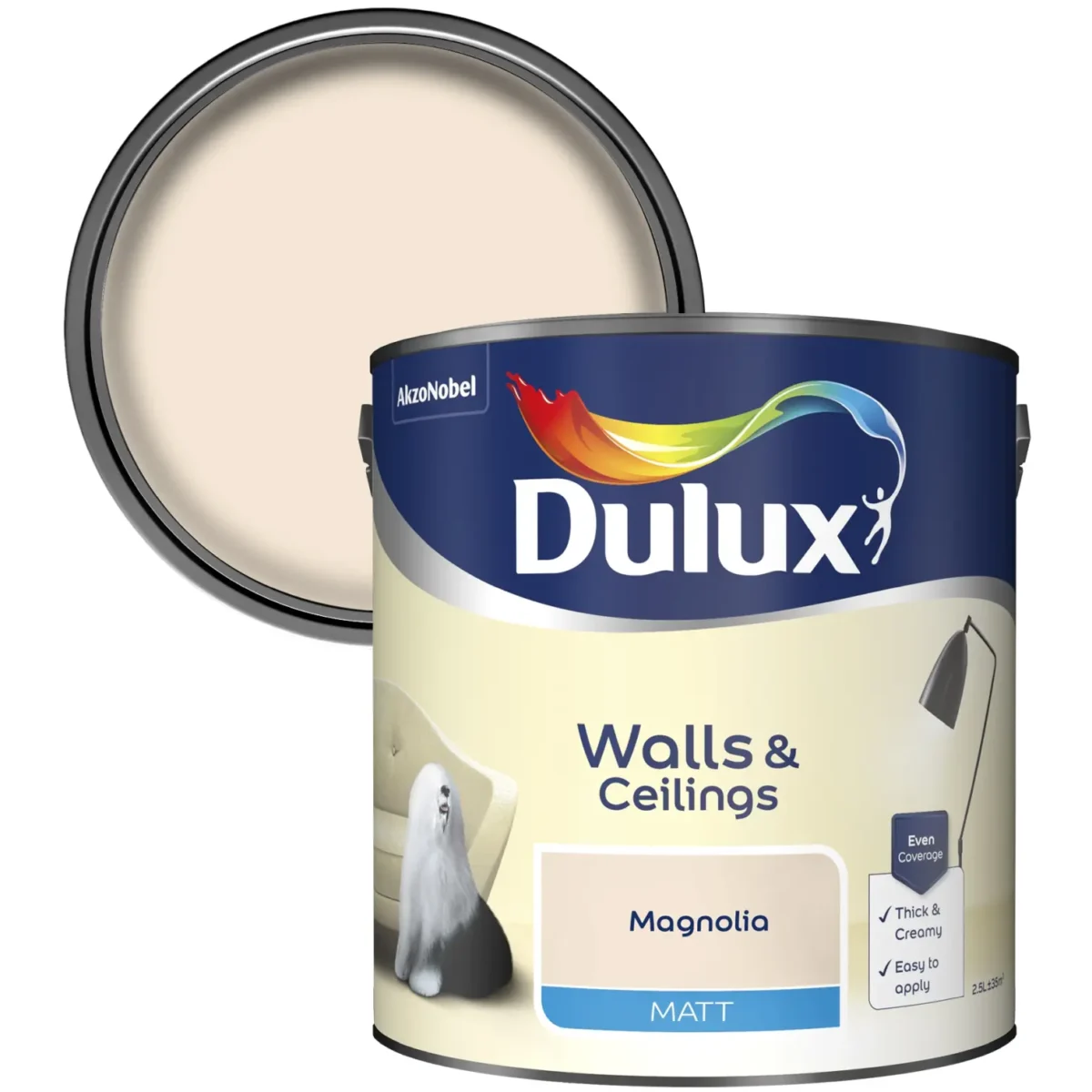Dulux Matt Magnolia 2.5L - Image 2