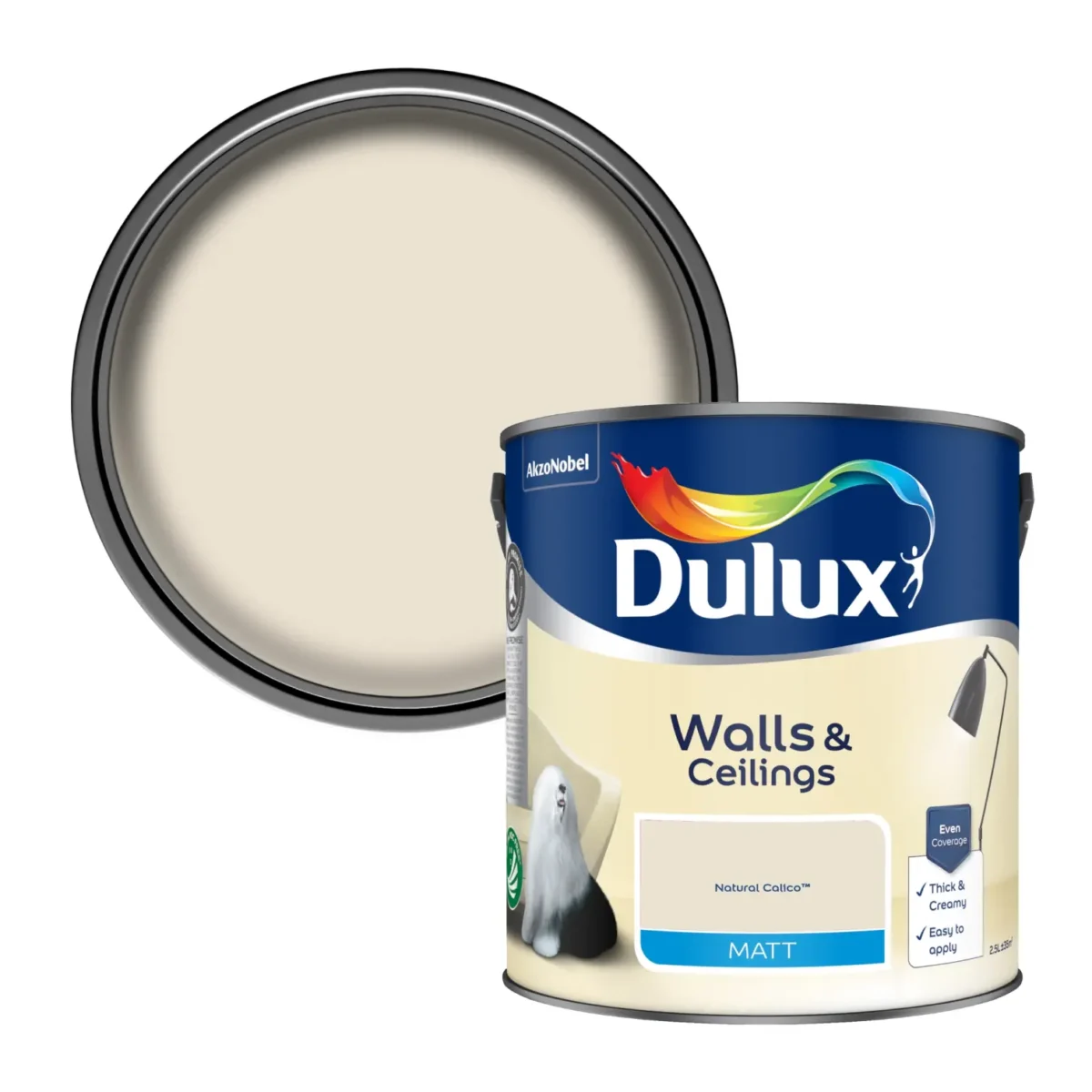 Dulux Matt Natural Calico 2.5L - Image 2