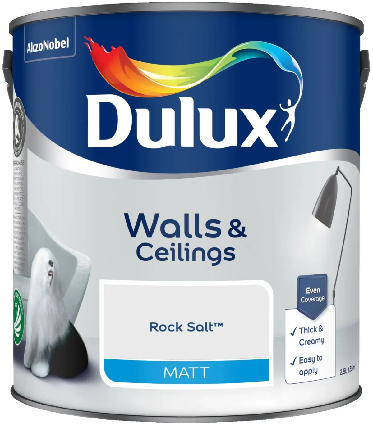 Dulux Matt Rock Salt 2.5L - Image 1