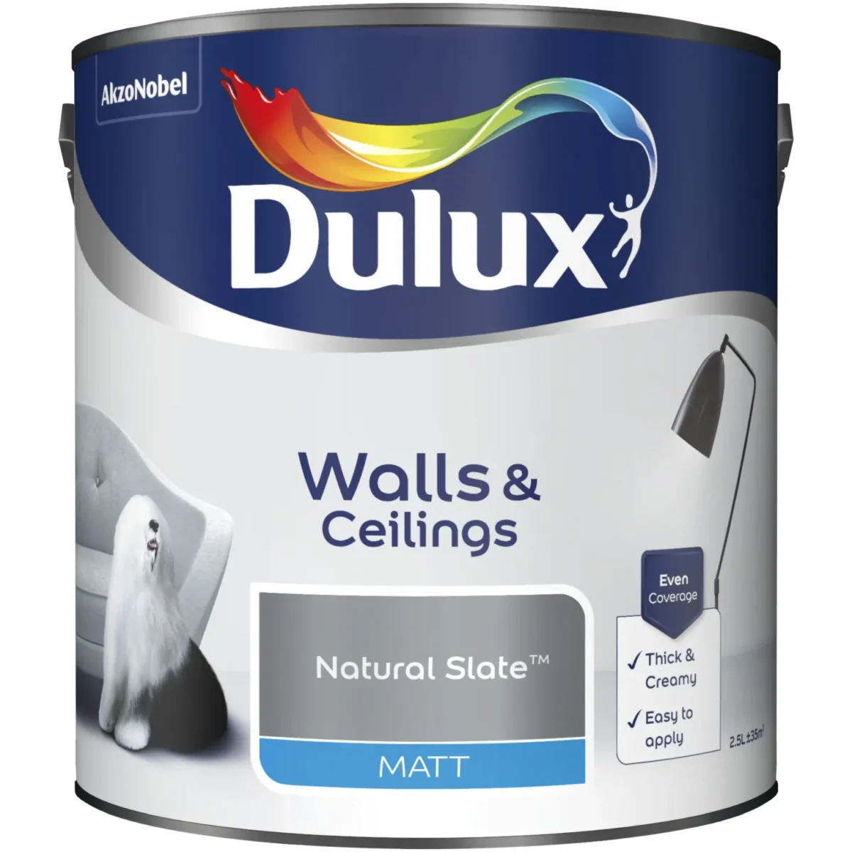 Dulux Matt Natural Slate 2.5L - Image 1