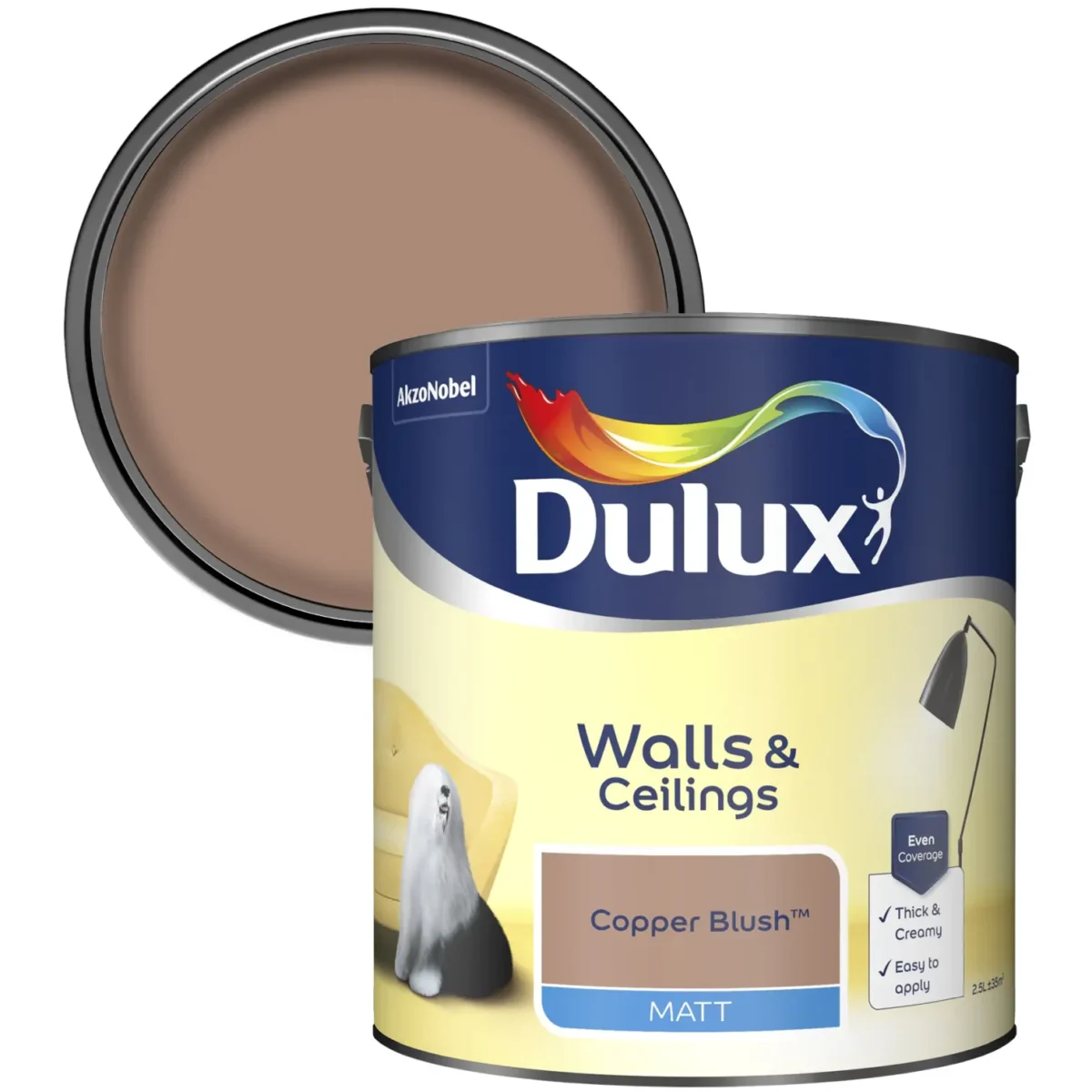 Dulux Matt Copper Blush 2.5L - Image 2
