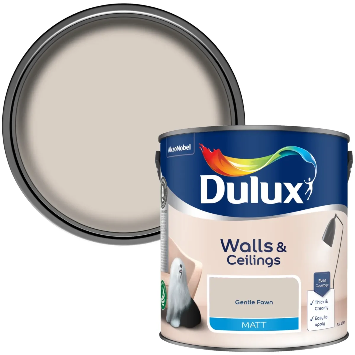 Dulux Matt Gentle Fawn 2.5L - Image 2