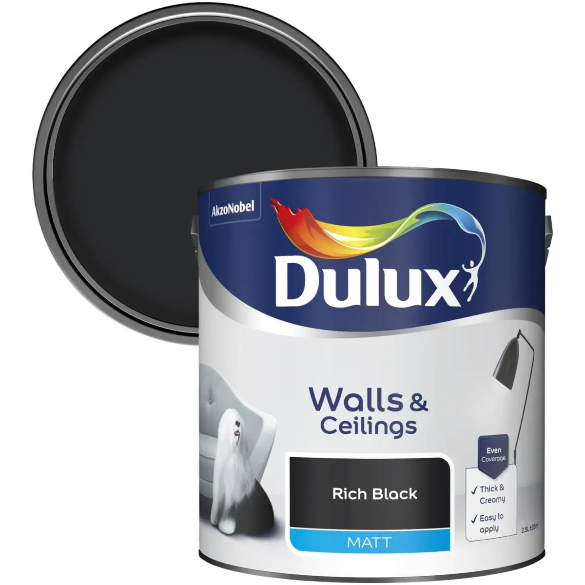 Dulux Matt  Rich Black 2.5L - Image 2
