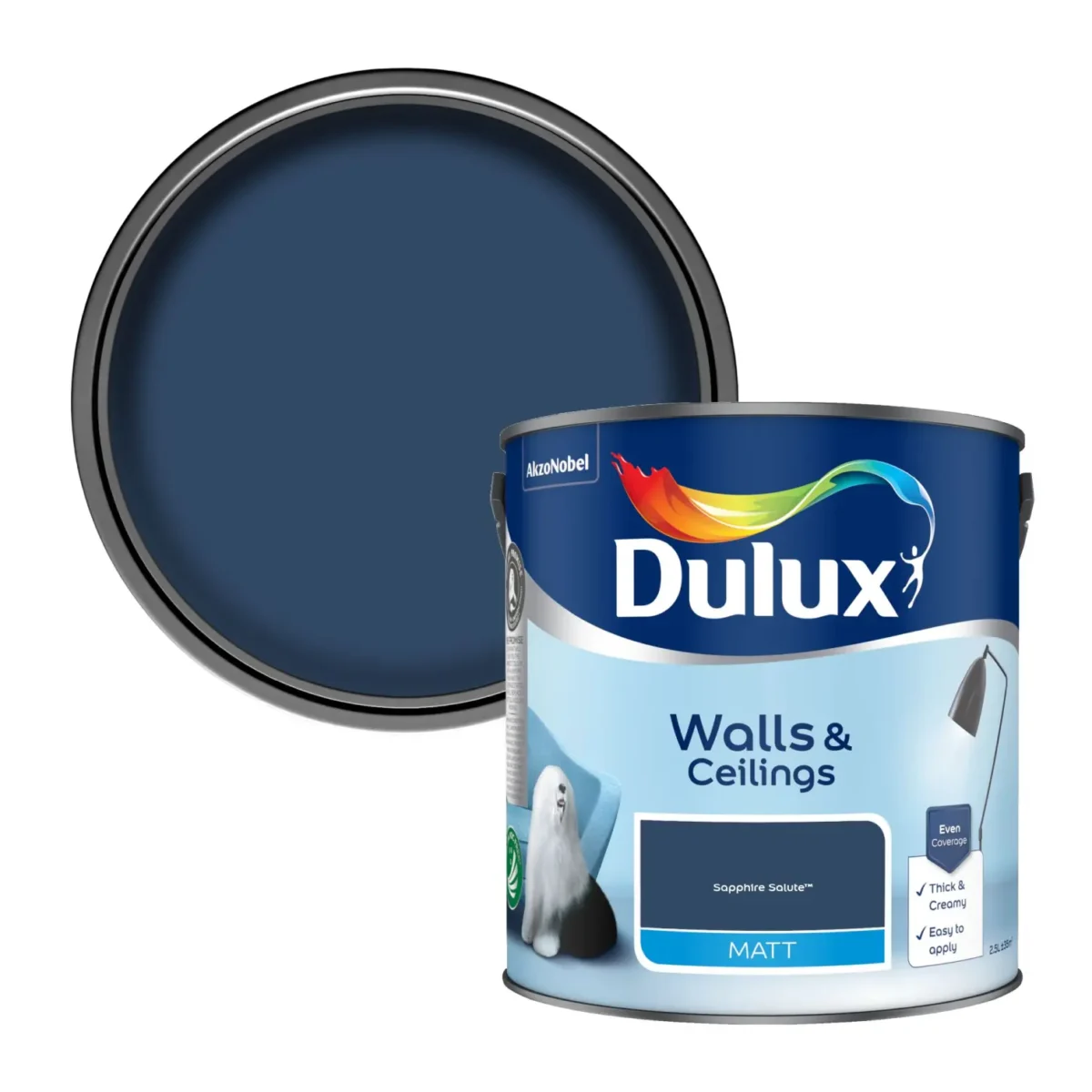 Dulux Matt Sapphire Salute 2.5L - Image 2