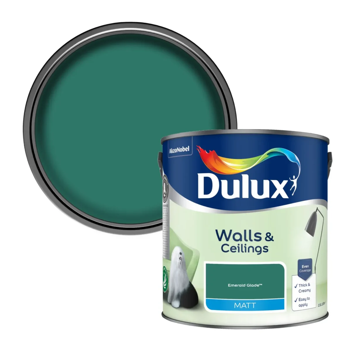 Dulux Matt Emerald Glade 2.5L - Image 2