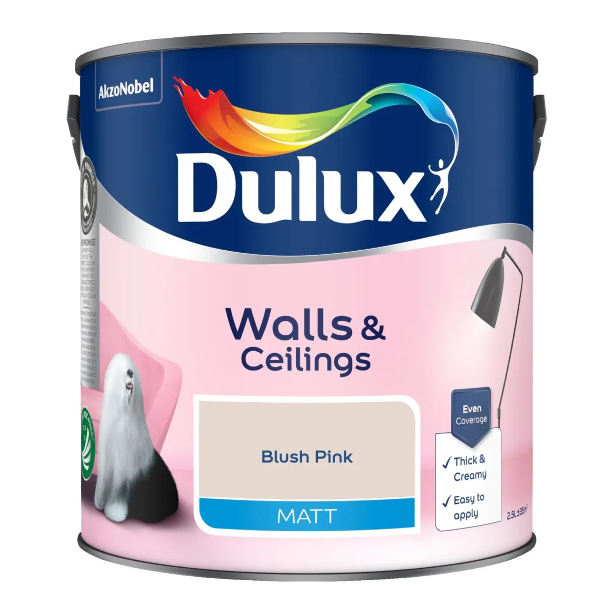 Dulux Matt Blush Pink 2.5L - Image 1