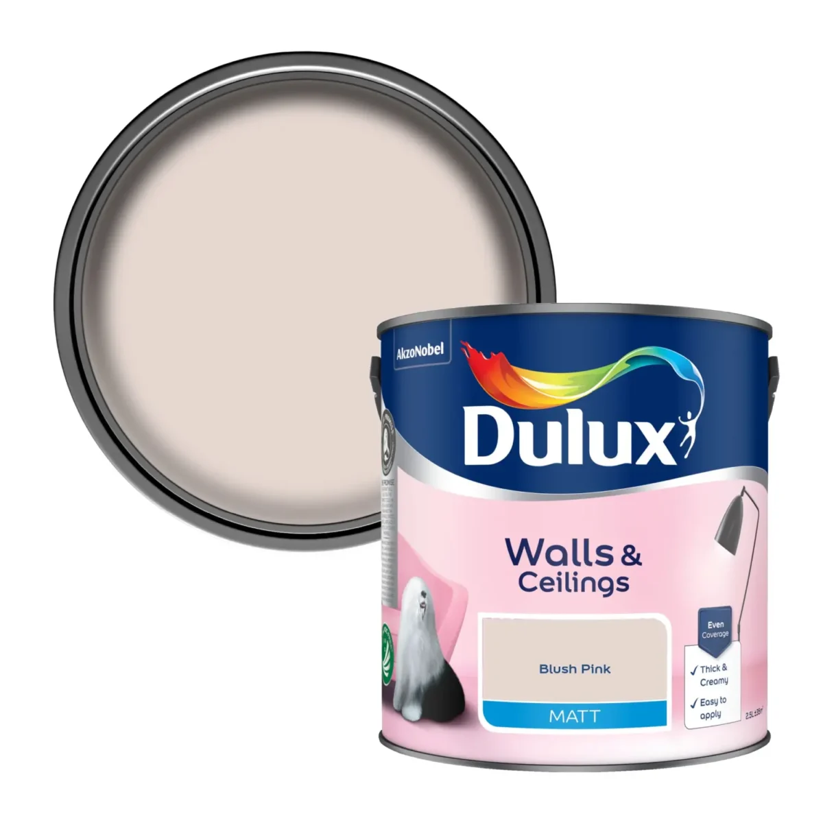 Dulux Matt Blush Pink 2.5L - Image 2