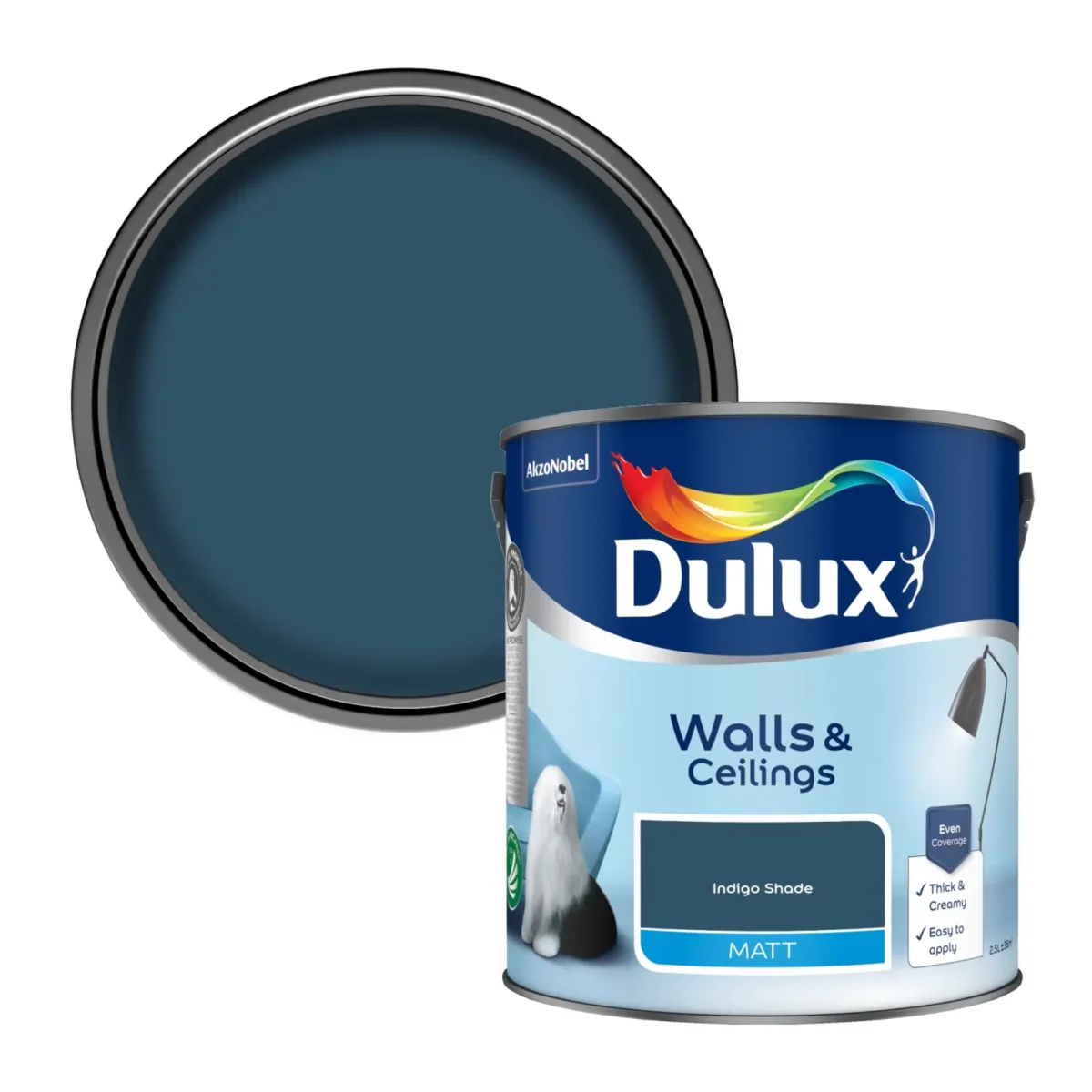 Dulux 2.5Ltr Matt Indigo Shade - Image 2