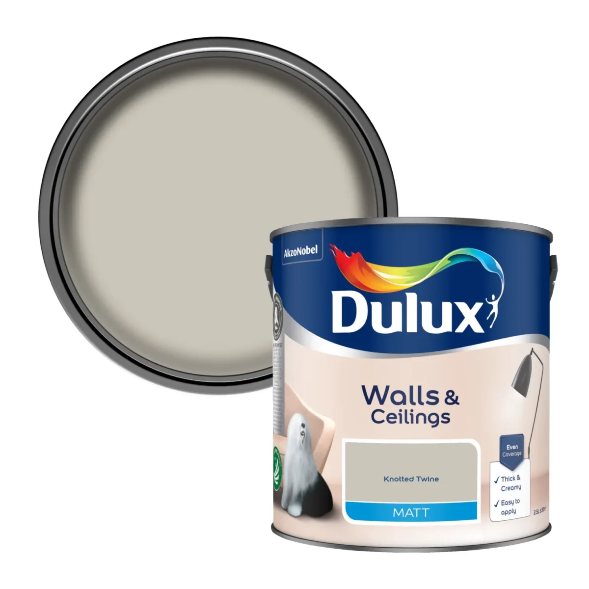 Dulux 2.5Ltr Matt Knotted Twine - Image 2