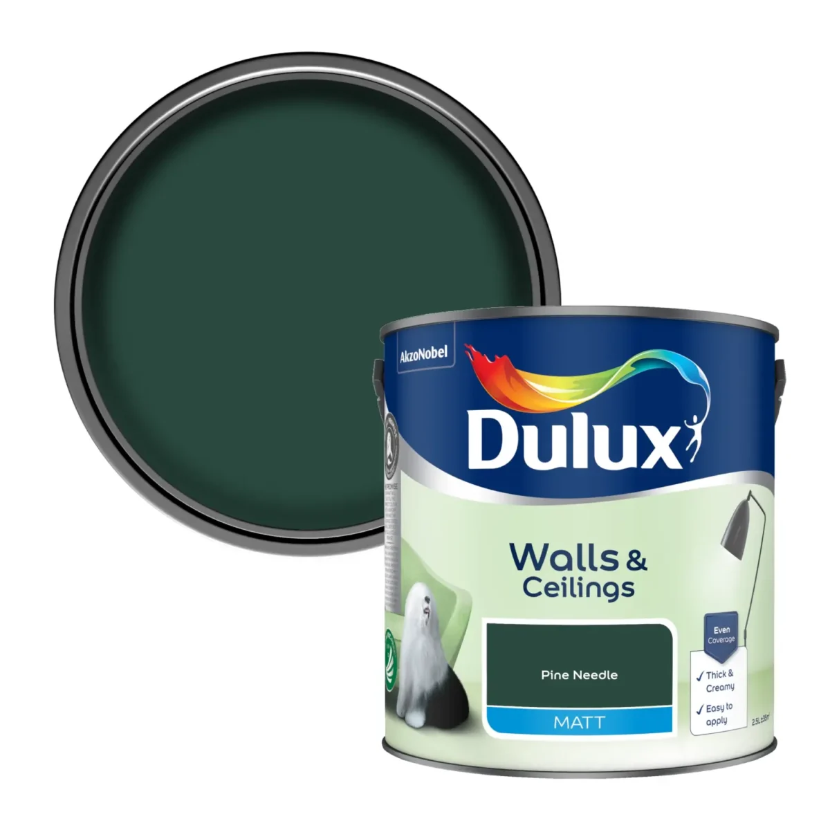 Dulux 2.5Ltr Matt Pine Needle - Image 2