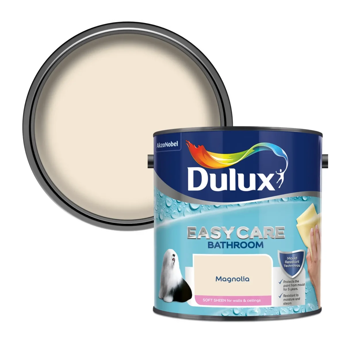 Dulux Easycare Bathroom Magnolia 2.5L - Image 2