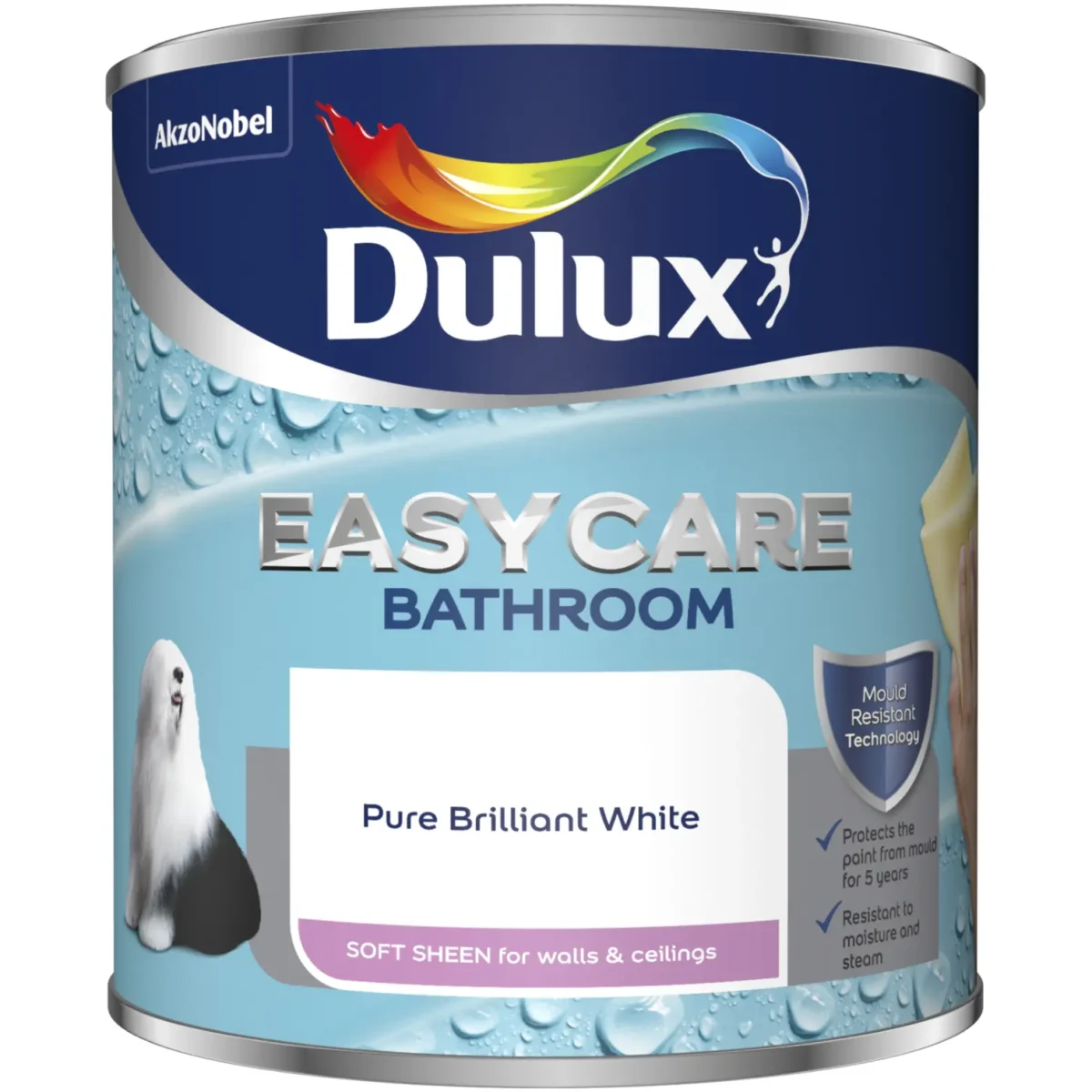 Dulux Easycare Bathroom Pure Brilliant White 1L - Image 1