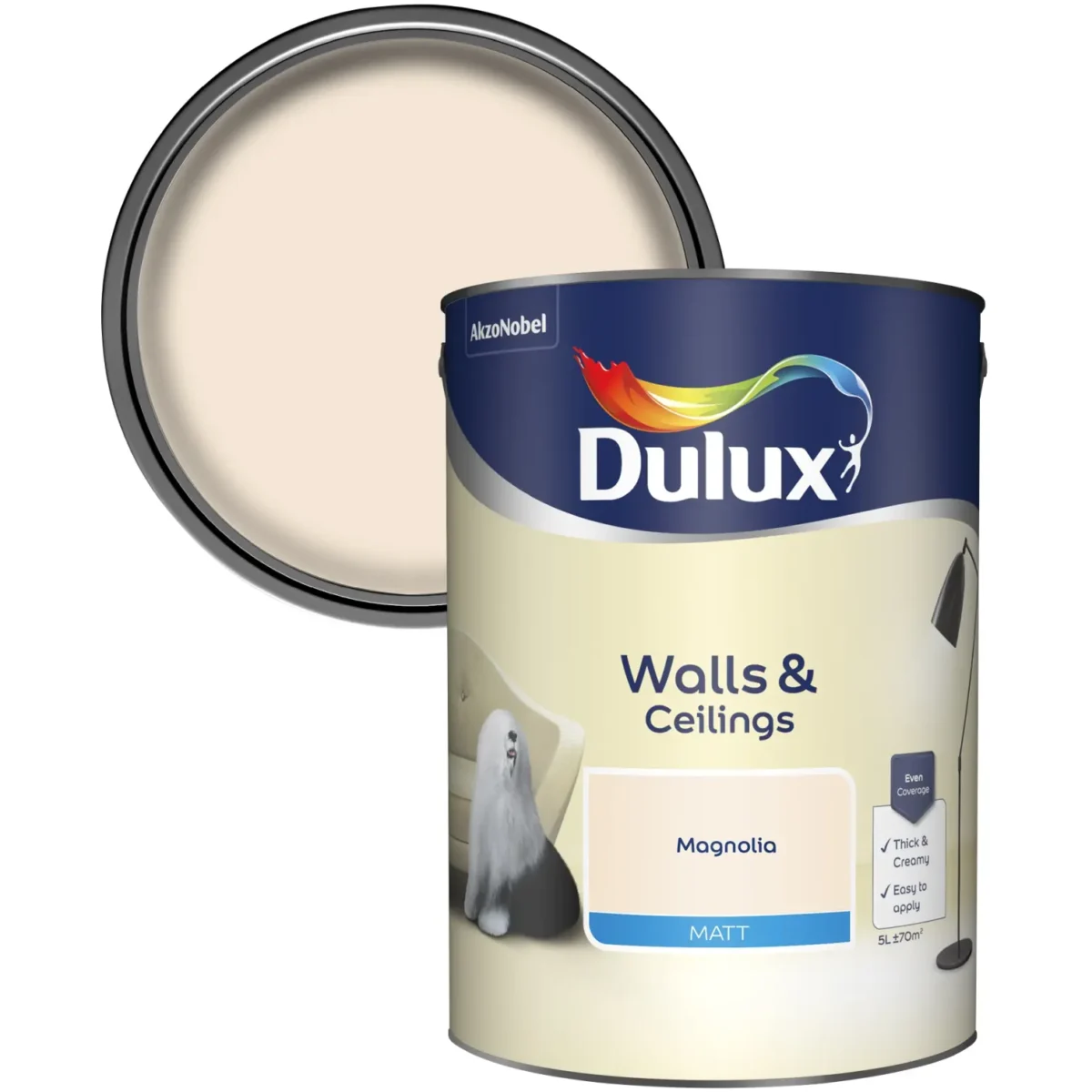 Dulux Matt Magnolia 5L - Image 2