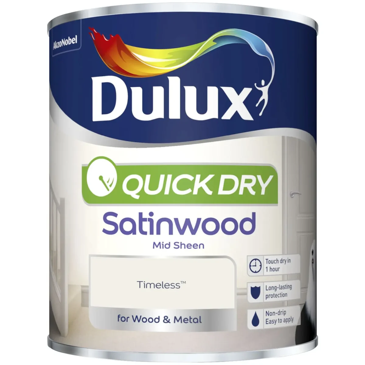Dulux Quick Dry Satinwood Timeless 750ml - Image 1