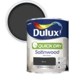 Dulux Quick Dry Satinwood Black 750ml - Image 2